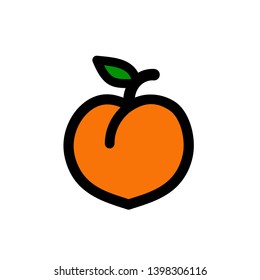 Peach icon,vector illustration. Flat design style. vector peach icon illustration isolated on White background, peach icon Eps10. peach icons graphic design vector symbols.