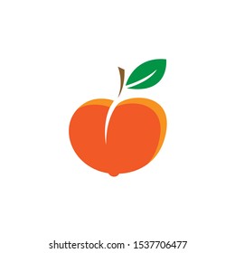 Peach icon,vector illustration. Flat design style. vector peach icon illustration isolated on White background, peach icon Eps10. peach icons graphic design vector symbols.
