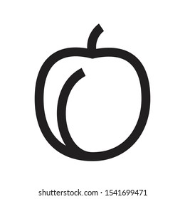 Peach icon,vector illustration. Flat design style. vector peach icon illustration isolated on White background, peach icon Eps10. peach icons graphic design vector symbols