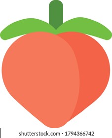 Peach icon,vector illustration. Flat design style. vector peach icon illustration isolated on White background. peach icons graphic design vector symbols.