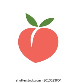 Peach icon,vector illustration. Flat design style. vector peach icon illustration isolated on White background, peach icon Eps10. peach icons graphic design vector symbols.
