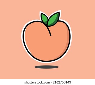 Peach icon,vector illustration. Flat design style. vector peach icon illustration, peach icon Eps10.