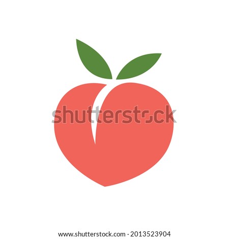 Peach icon,vector illustration. Flat design style. vector peach icon illustration isolated on White background, peach icon Eps10. peach icons graphic design vector symbols.