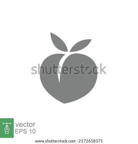 Peach icon,vector illustration. Flat design style. vector peach icon illustration isolated on White background, peach icon Eps10. peach icons graphic design vector symbols.