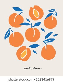 Peach Illustration, Minimalist, Summer, Fruit, Fresh, Vector