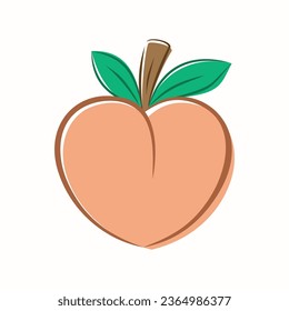 peach illustration is perfect for children's products, stationery, cute merchandise, social media graphics, and any project that calls for a dose of irresistible charm. Eps 10 - Shutterstock ID 2364986377