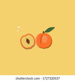 Peach Illustration Vector in a Flat Design