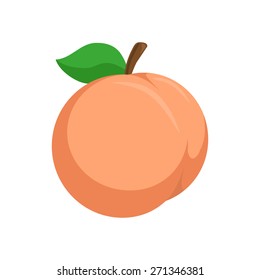 Peach. Isolated icon pictogram. Eps 10 vector illustration.