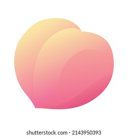 Peach isolated on white background. Vector illustration of fruit.