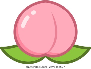 A peach isolated vector illustration