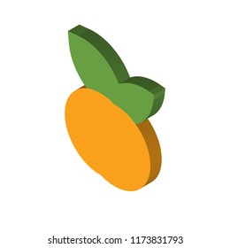 Peach isometric left top view 3D icon
