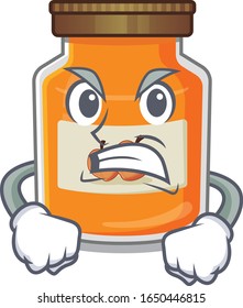 Peach jam cartoon character style having angry face