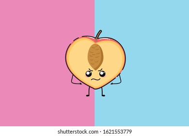 Peach Kawaii Cute Illustration Character