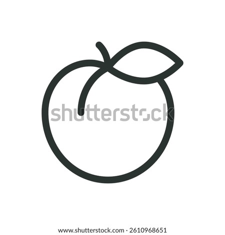 Peach line icon, nectarine vector symbol with editable stroke