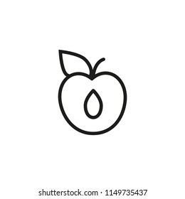 Peach line icon. Nutrition, nectarine, organic. Agriculture concept. Vector illustration can be used for topics like vegetarian food, fruit, summer
