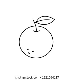 Peach line icon, outline vector sign, linear pictogram isolated on white. logo illustration