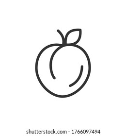 Peach line icon. Outline vector sign. Linear pictogram isolated on white. Logo illustration.