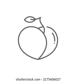 Peach line icon, outline vector sign, linear pictogram isolated on white. logo illustration