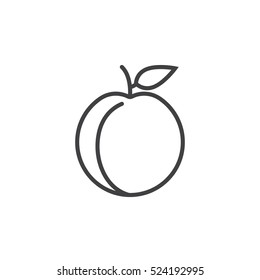 Peach line icon, outline vector sign, linear pictogram isolated on white. logo illustration