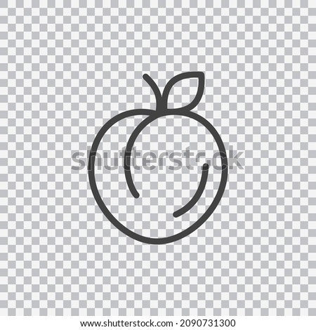 Peach line icon. Outline vector sign. Linear pictogram isolated on white. Logo illustration.