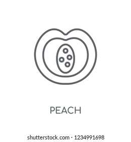 Peach linear icon. Modern outline Peach logo concept on white background from Fruits and vegetables collection. Suitable for use on web apps, mobile apps and print media.