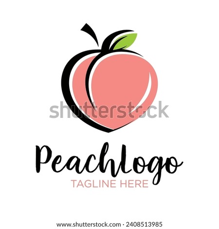Peach Logo Design. Simple and Modern. Vector illustration