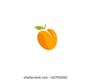 Peach logo fruit food vector