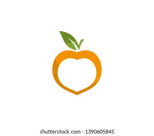 Peach logo fruit icon vector 