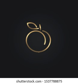 Peach logo fruit icon vector