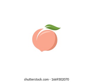 Peach logo fruit vector icon 