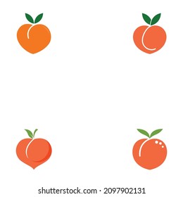 Peach logo fruit vector icon