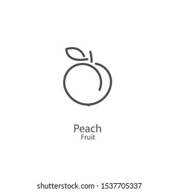 Peach logo,vector illustration. Flat design style. vector peach icon illustration isolated on White background, peach icon Eps 9. peach icons graphic design vector symbols.
