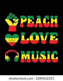 Peach Love Music T-Shirt Design