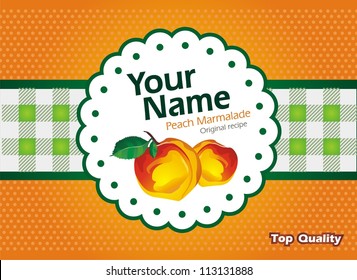 Peach marmalade jam label