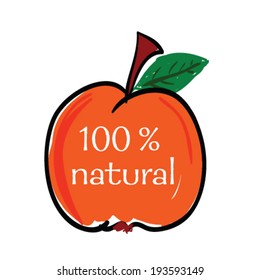 peach natural color vector illustration