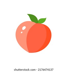 Peach nectarine fruit vector color icon. EPS 10. Tropical fruits illustration. Vegetarian menu. Vegan, healthy food. Can be used for topics like freshness, detox, nutrition, restaurant, market.