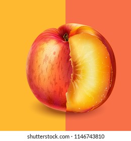 Peach on pink background