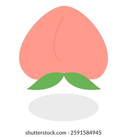 Peach on white background , Cartoon 