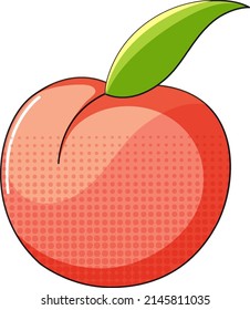 Peach on white background illustration