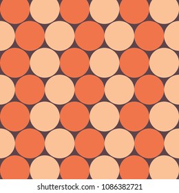 Peach and Orange Circles Vector Repeat Pattern