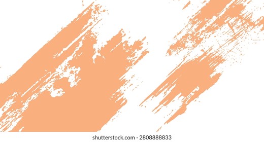 Peach orange grunge brush stroke texture featuring layered paint sweeps, worn edges, and soft artistic distressing on a clean white background. The warm pastel tone and handcrafted brush effect create a stylish visual element for packaging, beauty branding, social media content, advertising campaigns, website banners, and creative design compositions.