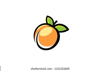 Peach Orange Logo Symbol Vector Design Illustration