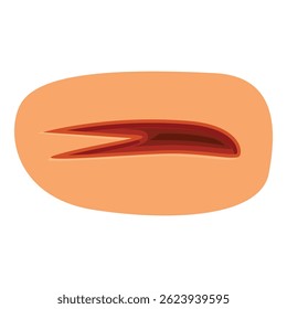 Fondo ovalado de melocotón que presenta una forma de boomerang marrón, perfecto para varios proyectos de diseño