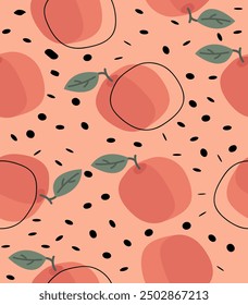 Peach pattern on a light pink background.