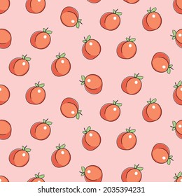 Peach Pattern Seamless Vector. Texture, Background.