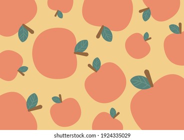 Peach pattern vector. peach symbol. wallpaper. free space for text. copy space.