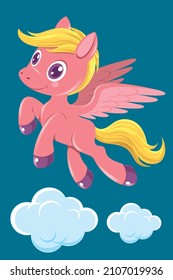 Peach Pegasus is a magical creature, they're cute and magic for your design. This cute Pegasus can be your background too because they're too cute.