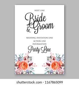 Peach Peony wedding invitation Vector botanical banners set with pink peony flowers greeting card  bridal shower invitation
