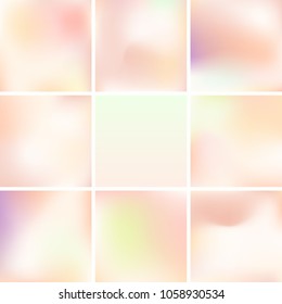 Peach Pink Bright Gradient Background Collection, Gradient Mesh Textures, Trendy Hipster Background, Blur Effect, Web, Banner, UI Elements