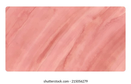 Peach pink color background of watercolor painting. Vector illustration.